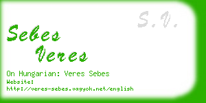 sebes veres business card